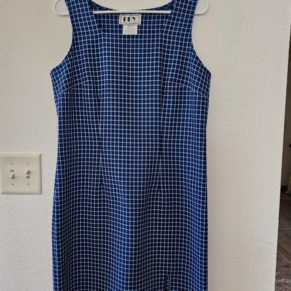 DBY Ltd Junior's Sleeveless Square Neck Dress Size 11 Blue Plaid - Picture 2 of 6